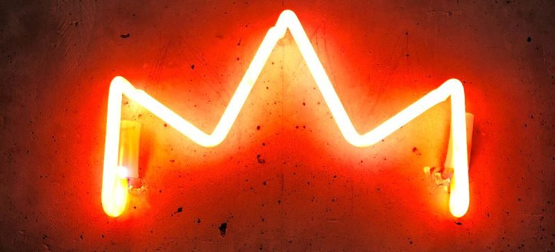 illuminated neon King crown