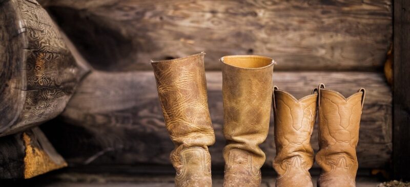 Two dusty pairs of boots