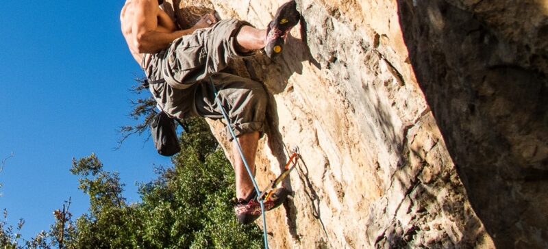 Man rock climbing