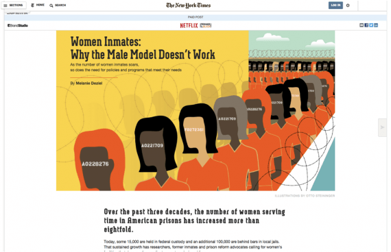 Screenshots of NYT Orange is a New Black screenshot of article